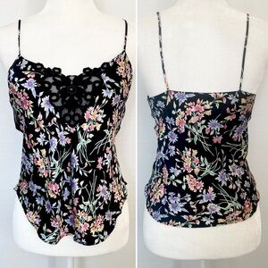 90s Victoria's Secret Silk Floral Gold Label Wildflower Vintage Camisole Top S